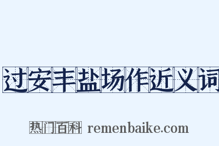过安丰盐场作近义词是什么意思的图片